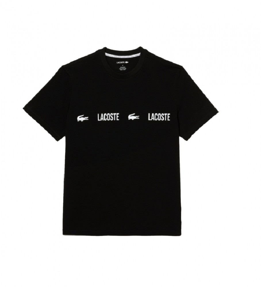 Camiseta de pijama Lacoste com detalhe da marca, preta