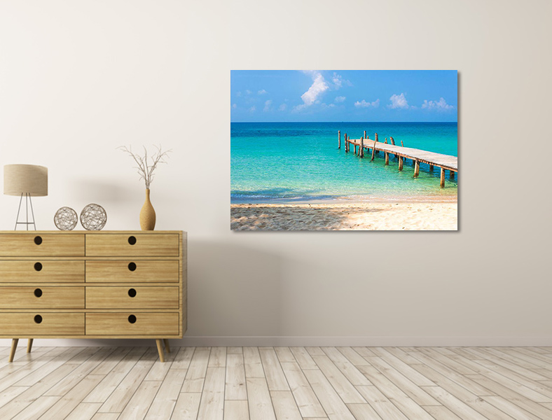 Canvas schilderijen Duinen, strand en zee 3 - 90 x 60 cm