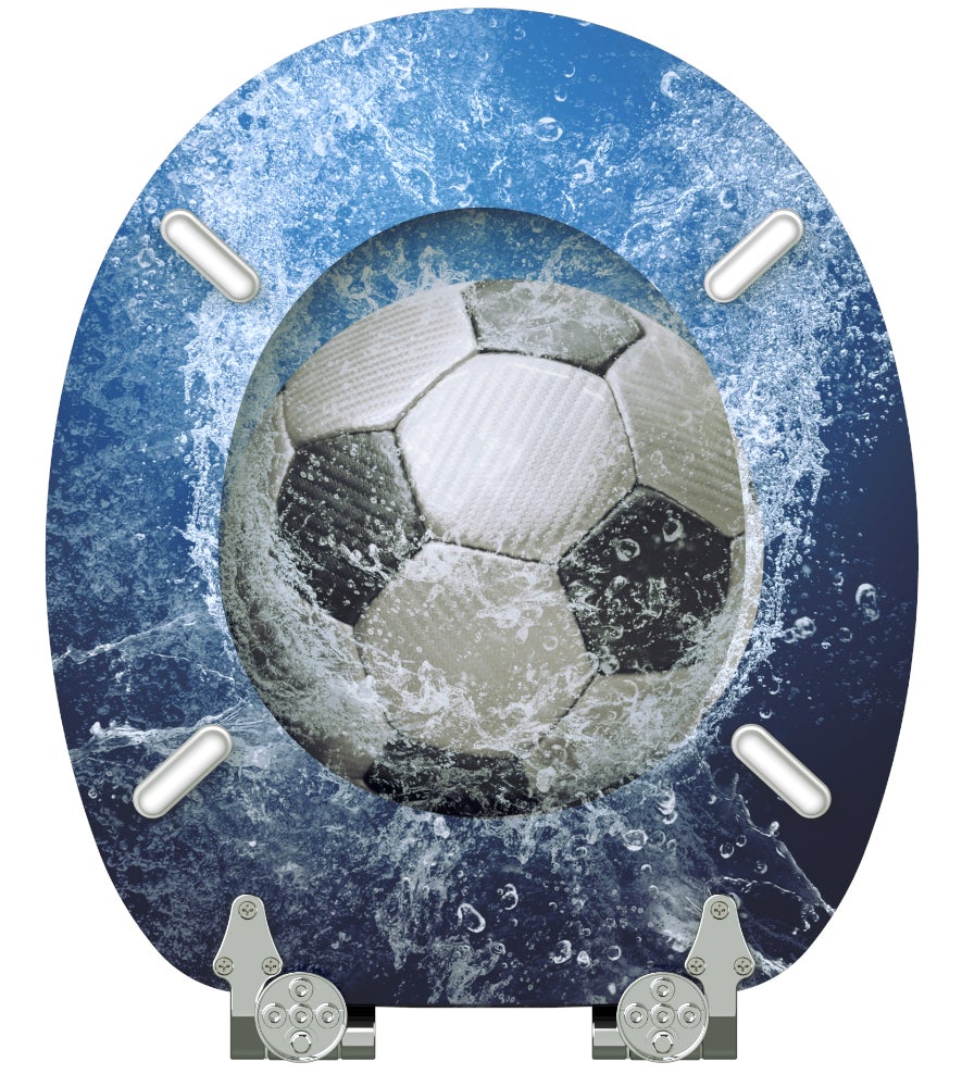 Voetbal toiletbril met soft-close mechanisme
