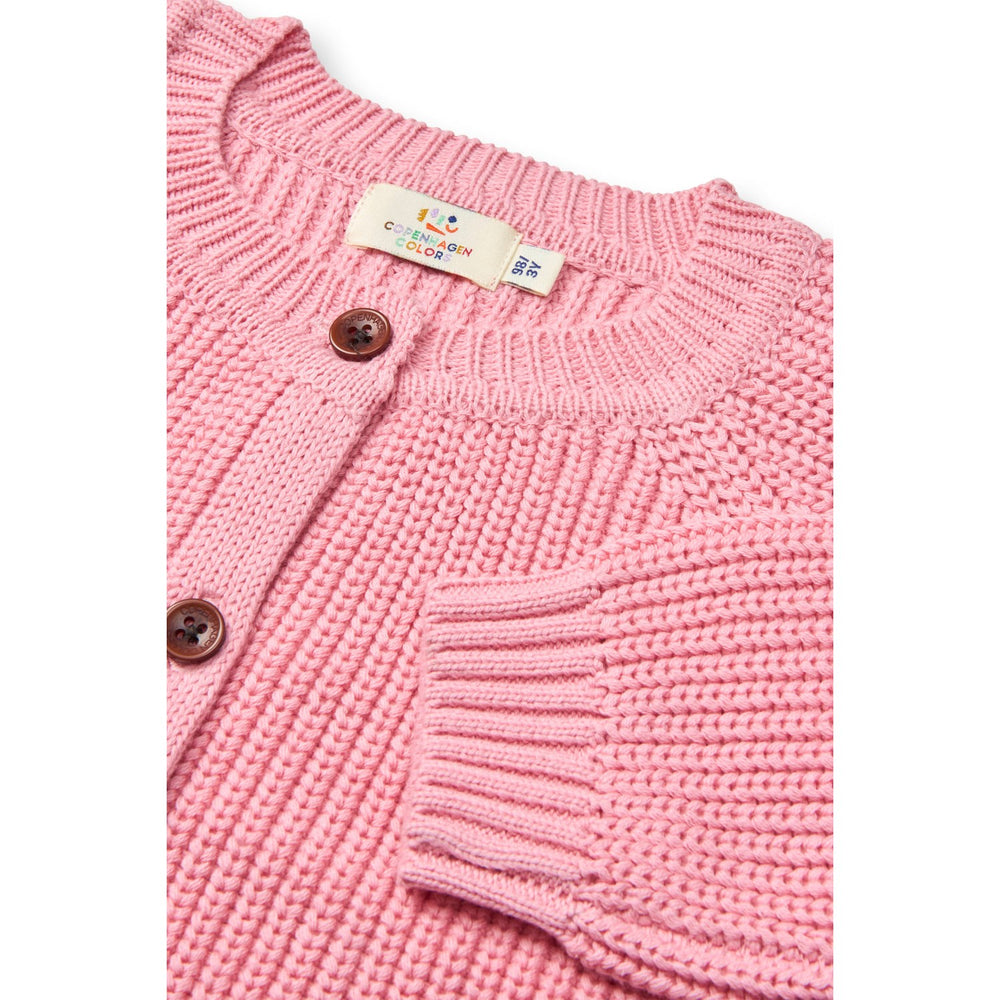 Køb COPENHAGEN COLORS Pink Strikket Classic Rib Cardigan