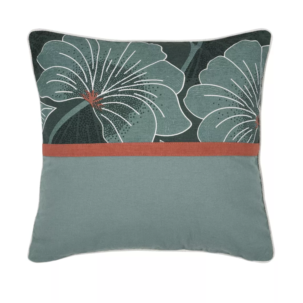 Coussin carré coton (40 x 40 cm) Parrot Vert émeraude