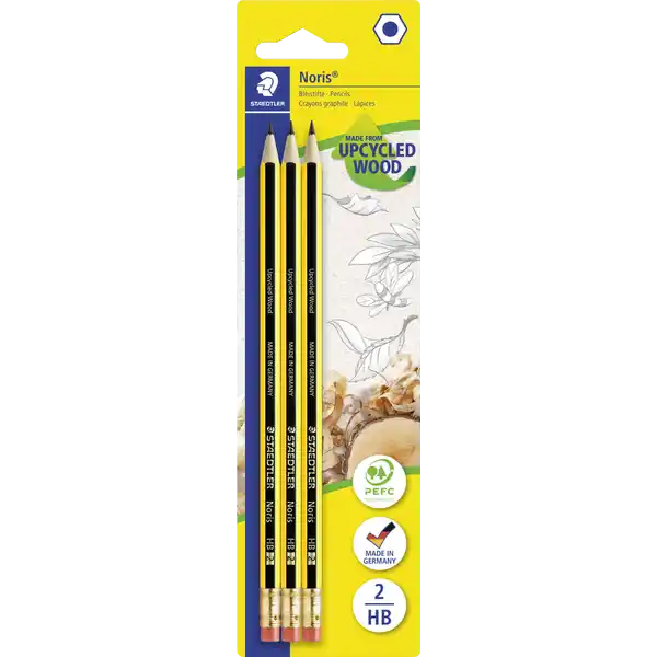 Bleistift Noris Gummitip HB 3St BK