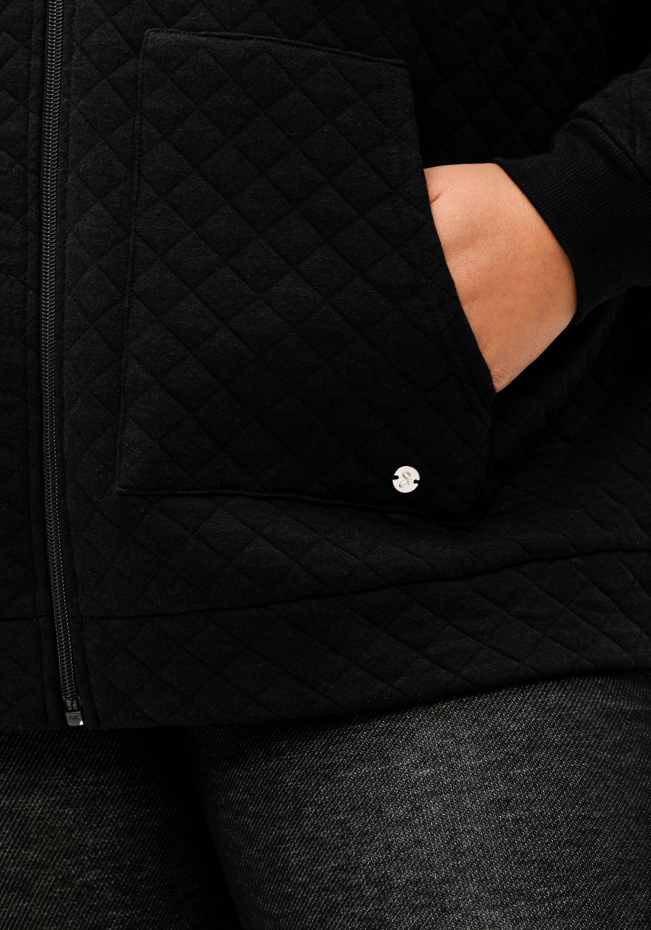 Leicht wattierte Sweatjacke mit Rautensteppung