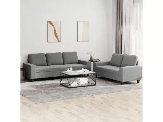 Ensemble de canapés 2 pcs gris foncé tissu
