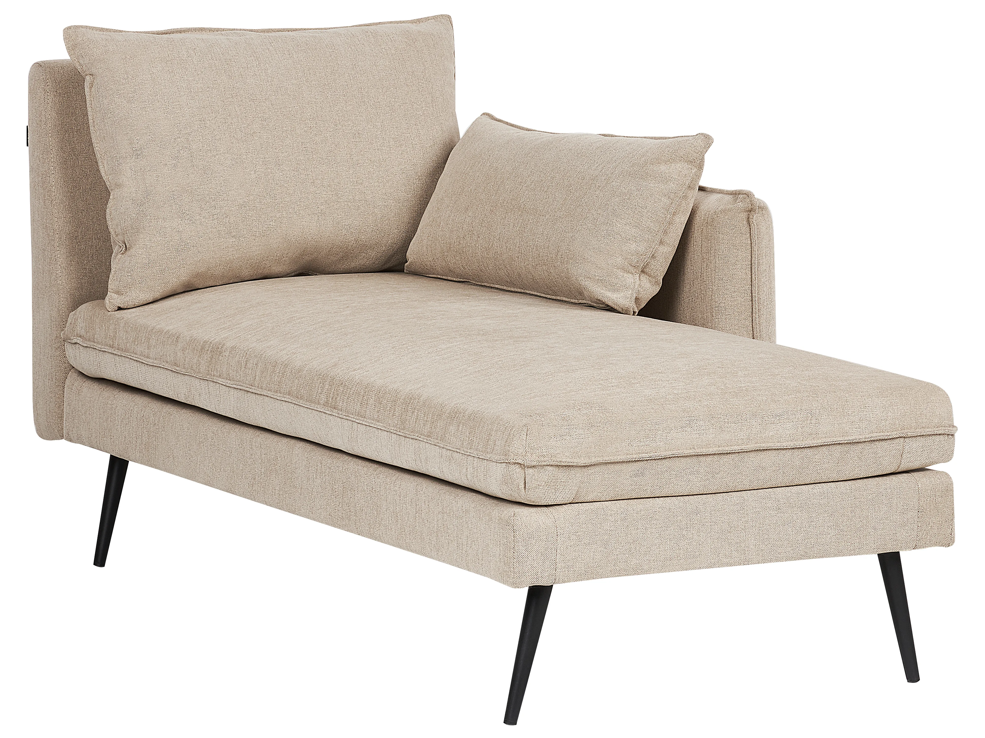 Linkszijdige chaise longue YERRES Stof Beige