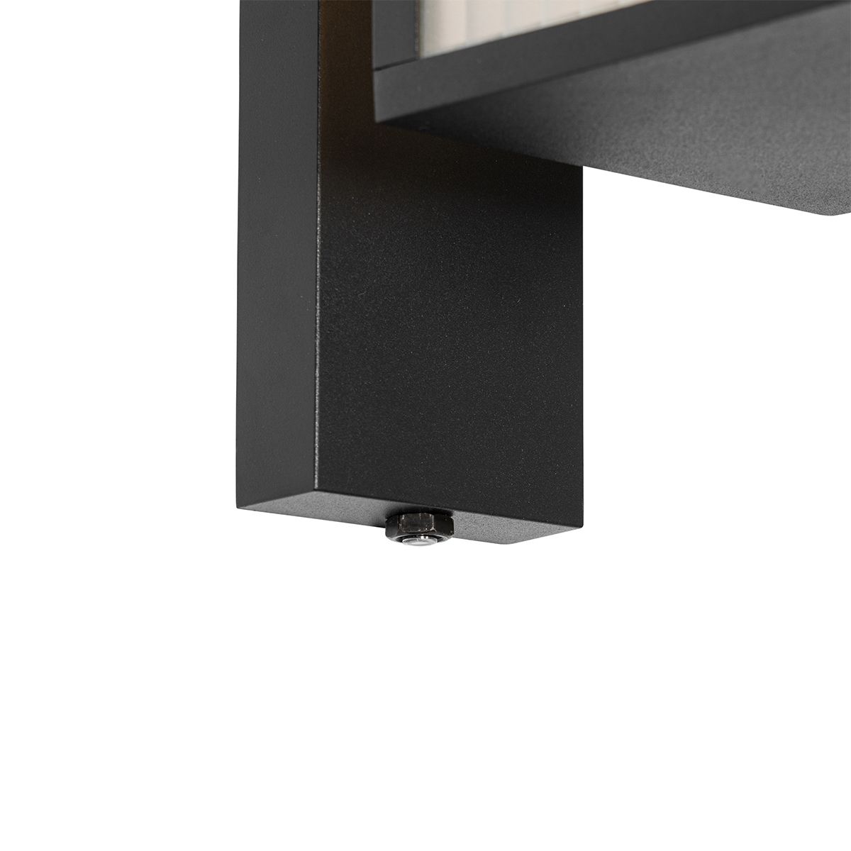 Buiten wandlantaarn zwart met ribbel glas en schemersensor - Charlois
