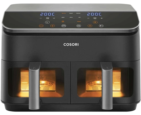 Cosori Dual Basket Airfryer, 8,5L Black