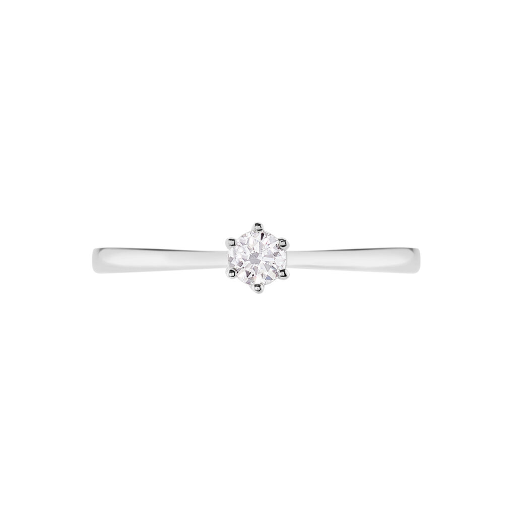 Bague Solitaire Athena Or Blanc Diamant
