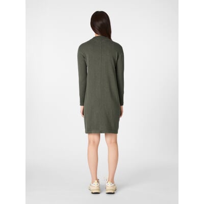 Damen-Strickkleid Baumwolle, Salbeigrün