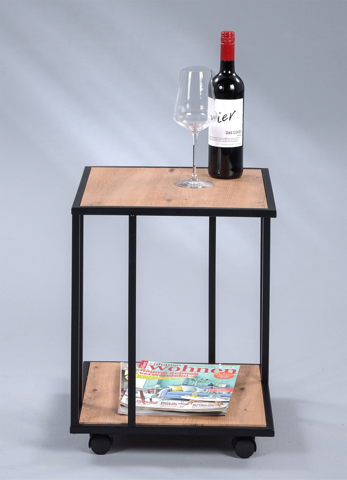 Couchtisch DALLAS 40 x 40 cm schwarz/ Eiche