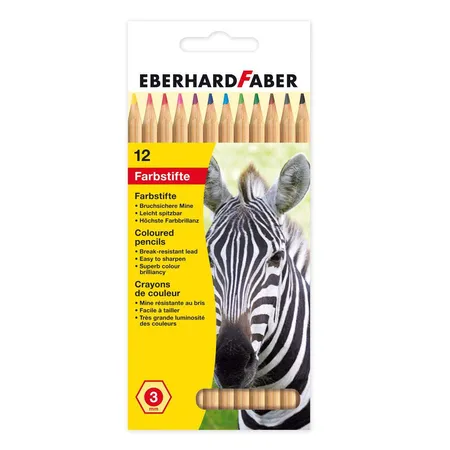Eberhard Faber Farbstift hexagonal, natur, 12er Etui