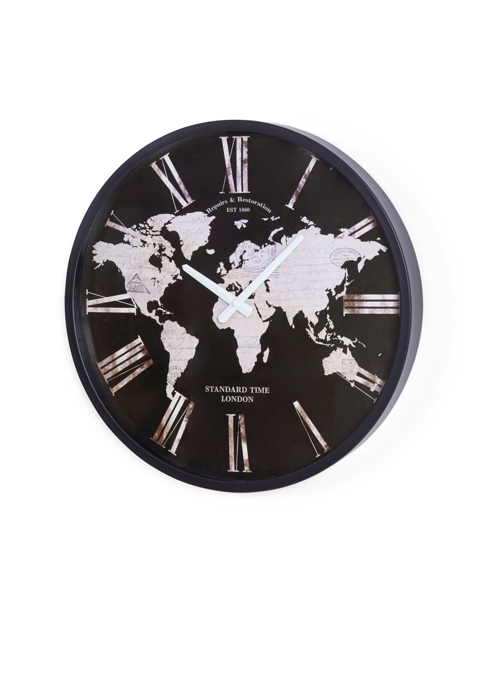 Horloge murale avec mappemonde