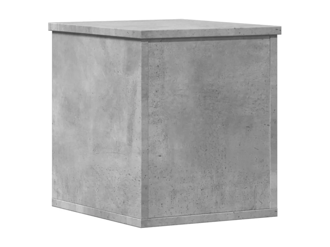 Boîte de rangement gris béton 30x35x35 cm bois d'ingénierie