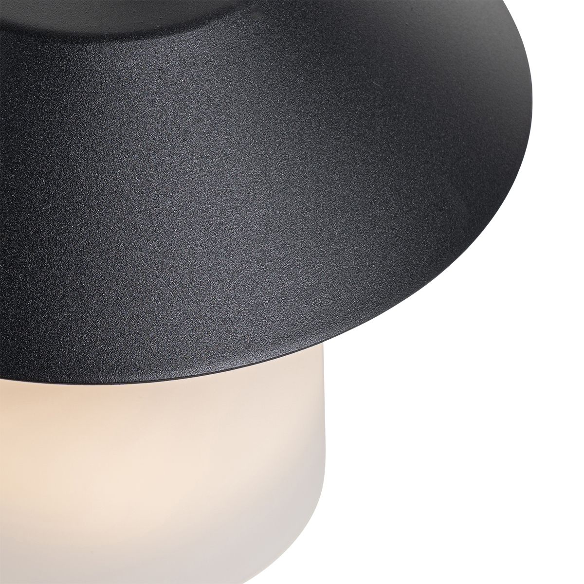 Set van 2 tafellampen mushroom zwart incl. LED oplaadbaar - Ivan