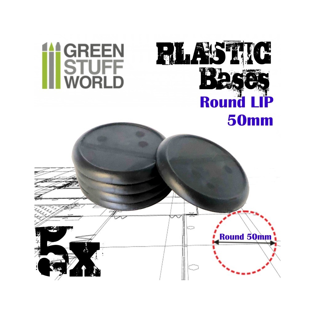 Socles de Plastique Ronds 50mm - Bords Arrondis