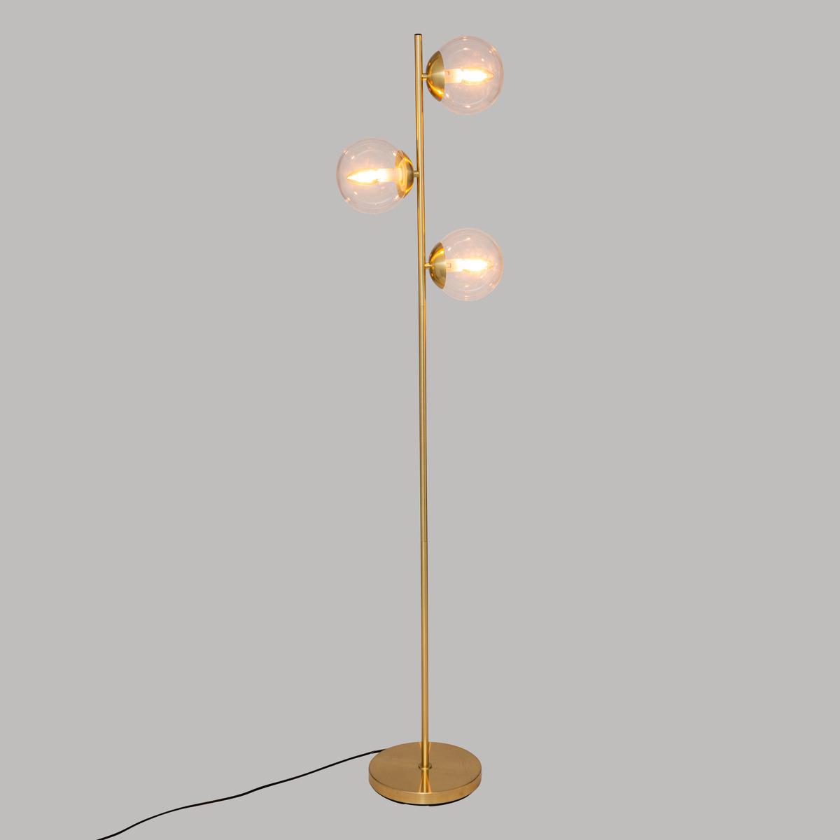 LAMPADAIRE DROIT VERRE COL DORE H.162CM
