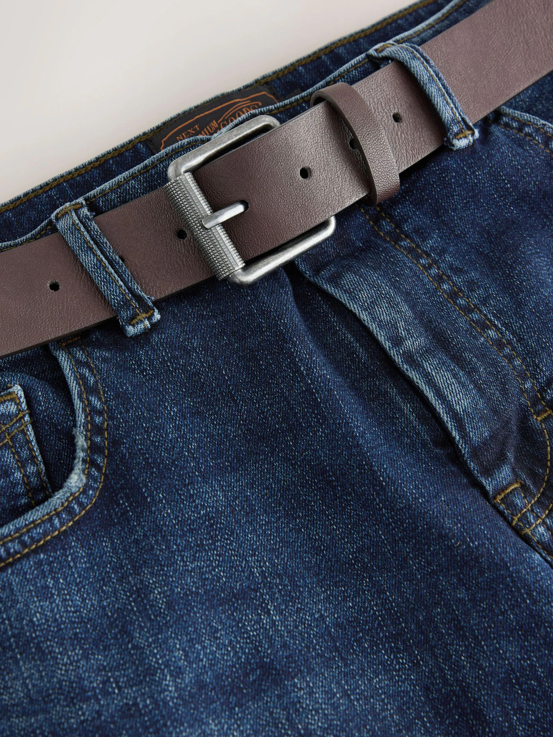 Blauw - Straight fit - Signature jeans met ceintuur