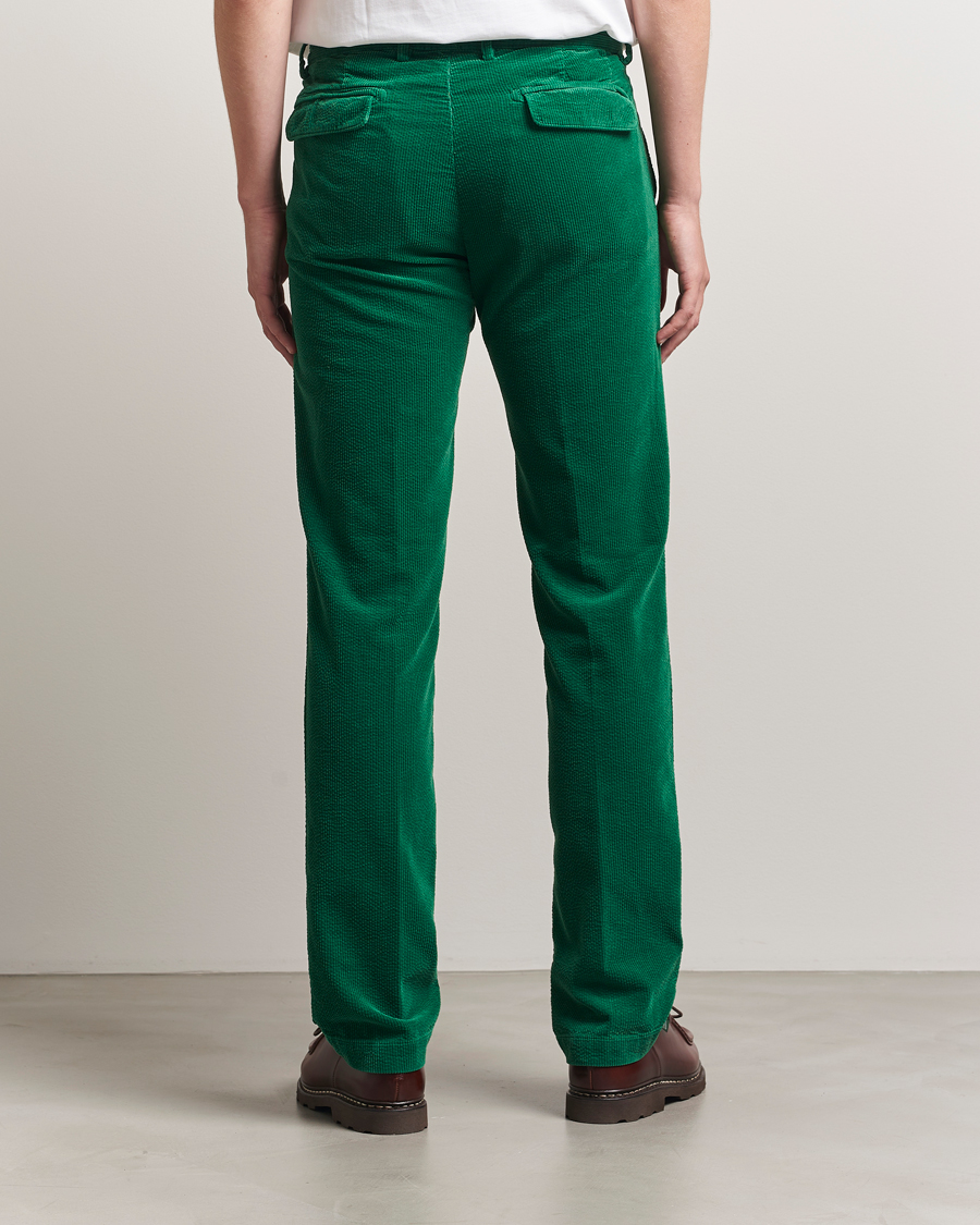 Massimo Alba Ionio Pleated Corduroy Pants Green