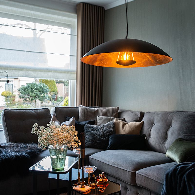 Vintage hanglamp zwart met goud 60 cm - Emilienne