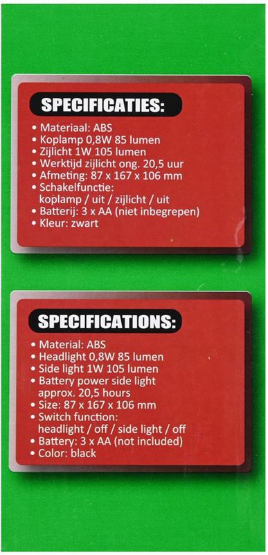Hofftech - Zaklamp - Zwart - Krachtige LED - 1 Watt - COB Technologie