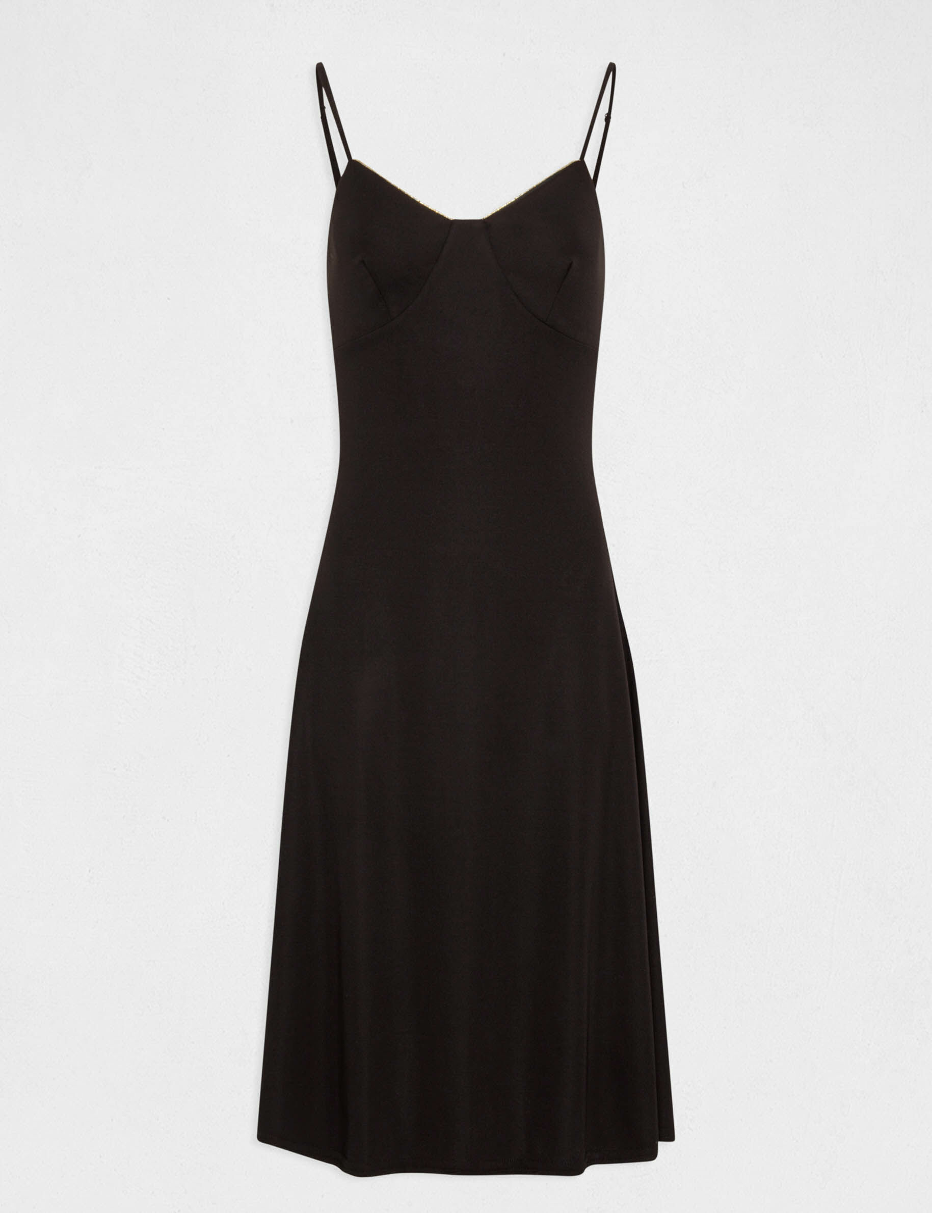 Robe trapèze fluide à bretelles noir femme - noir
