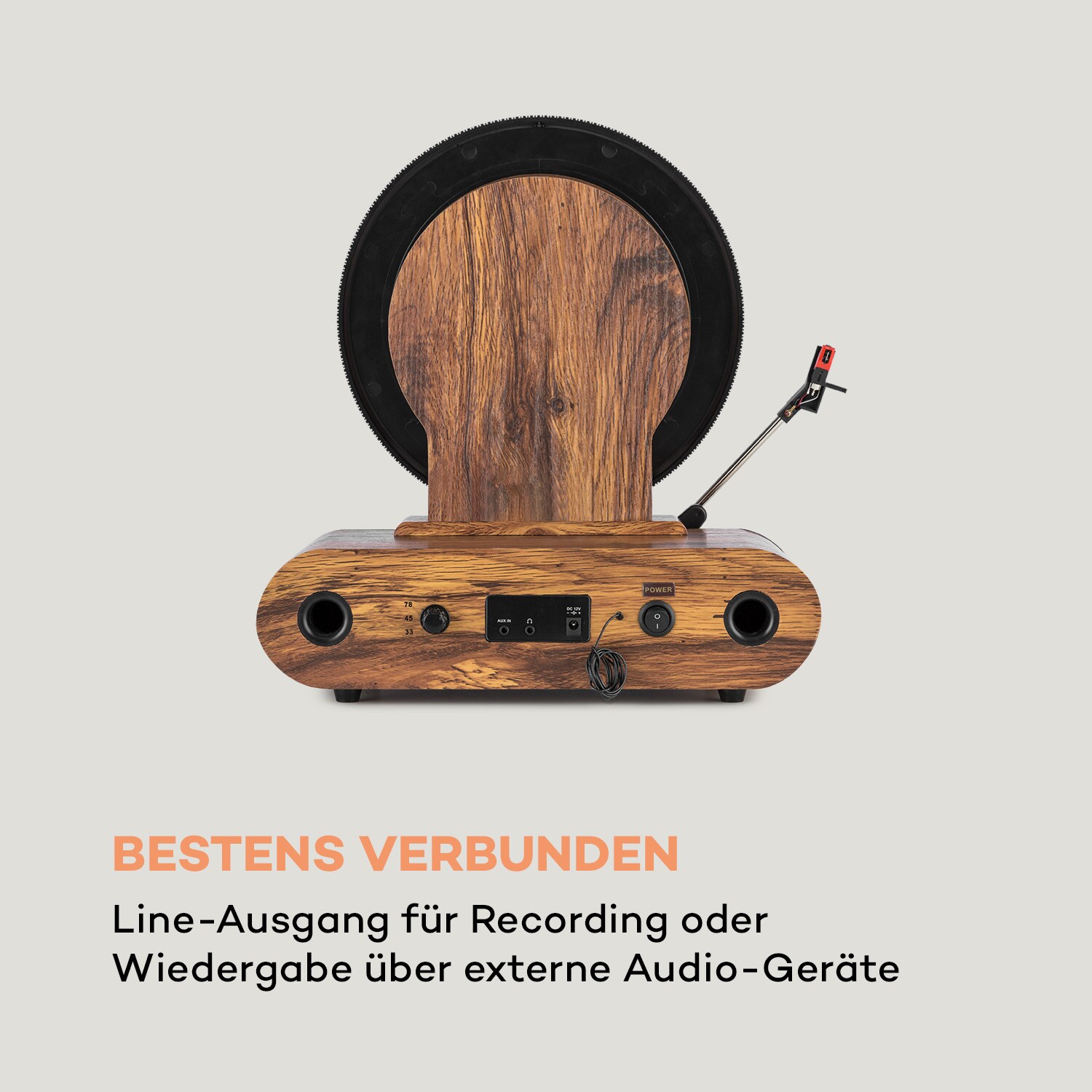 Verticalo SE DAB Retro-Plattenspieler DAB+ UKW-Tuner USB BT AUX holz