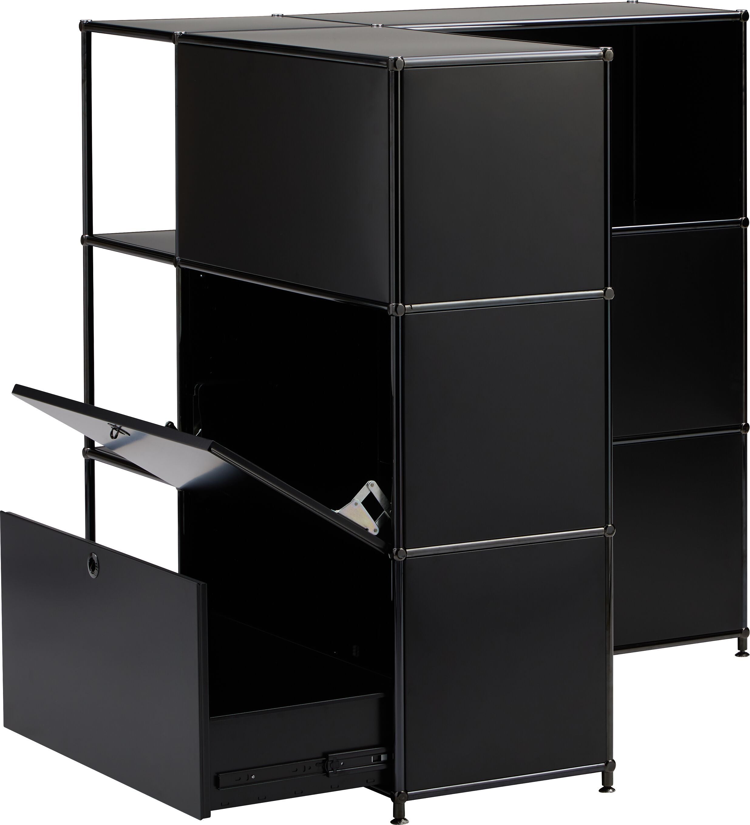 FLEXCUBE Eckkombination - Schwarz / B: 115.0 cm x T: 115.0 cm x H: 118.0 cm