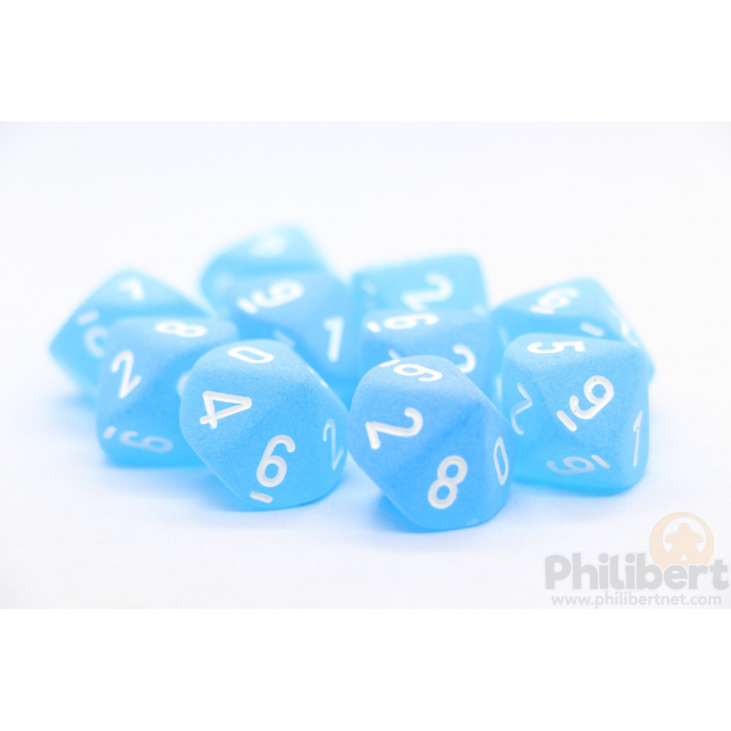 Set de 10 Dés 10 Faces Chessex : Frosted