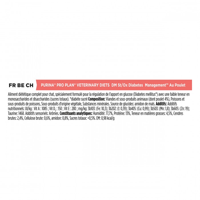 Pro Plan Veterinary Diets DM St/Ox Diabetes Management – Pâtées en bouchées pour chat