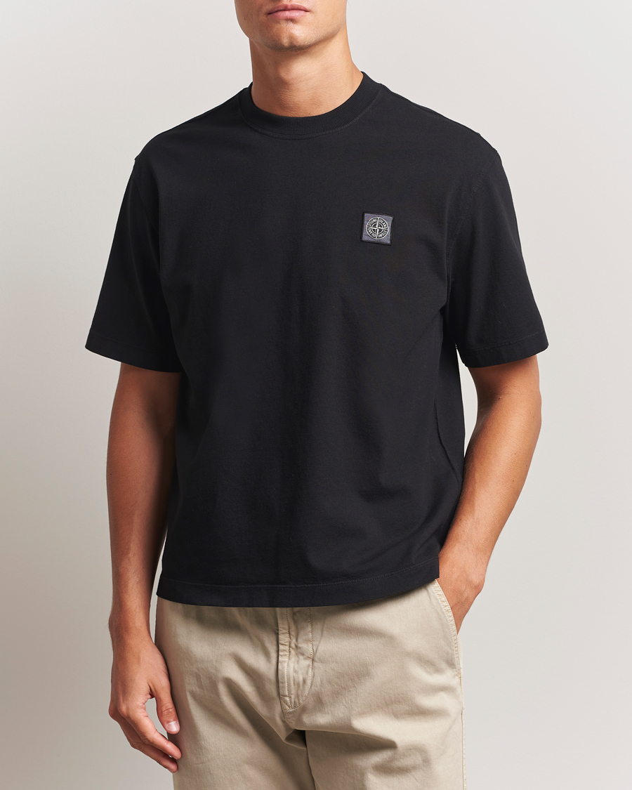 Stone Island Combed Organic Cotton T-Shirt Black