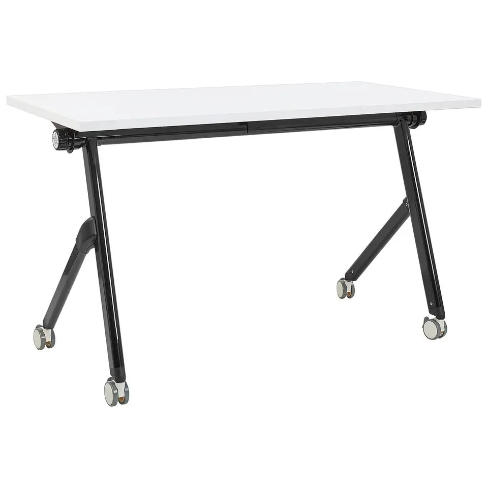 BENDI - Bureau verstelbaar - Wit/Zwart - 120 x 60 cm - Metaal