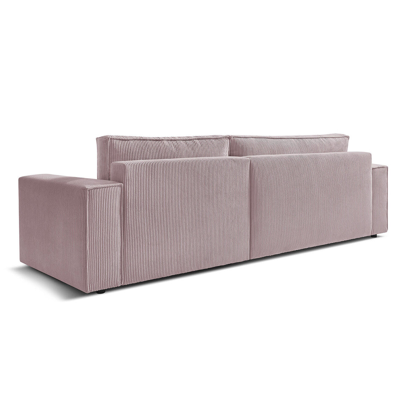 Bobochic Canapé d'angle convertible reversible Nihad en velours côtelé violet - 282x153 cm