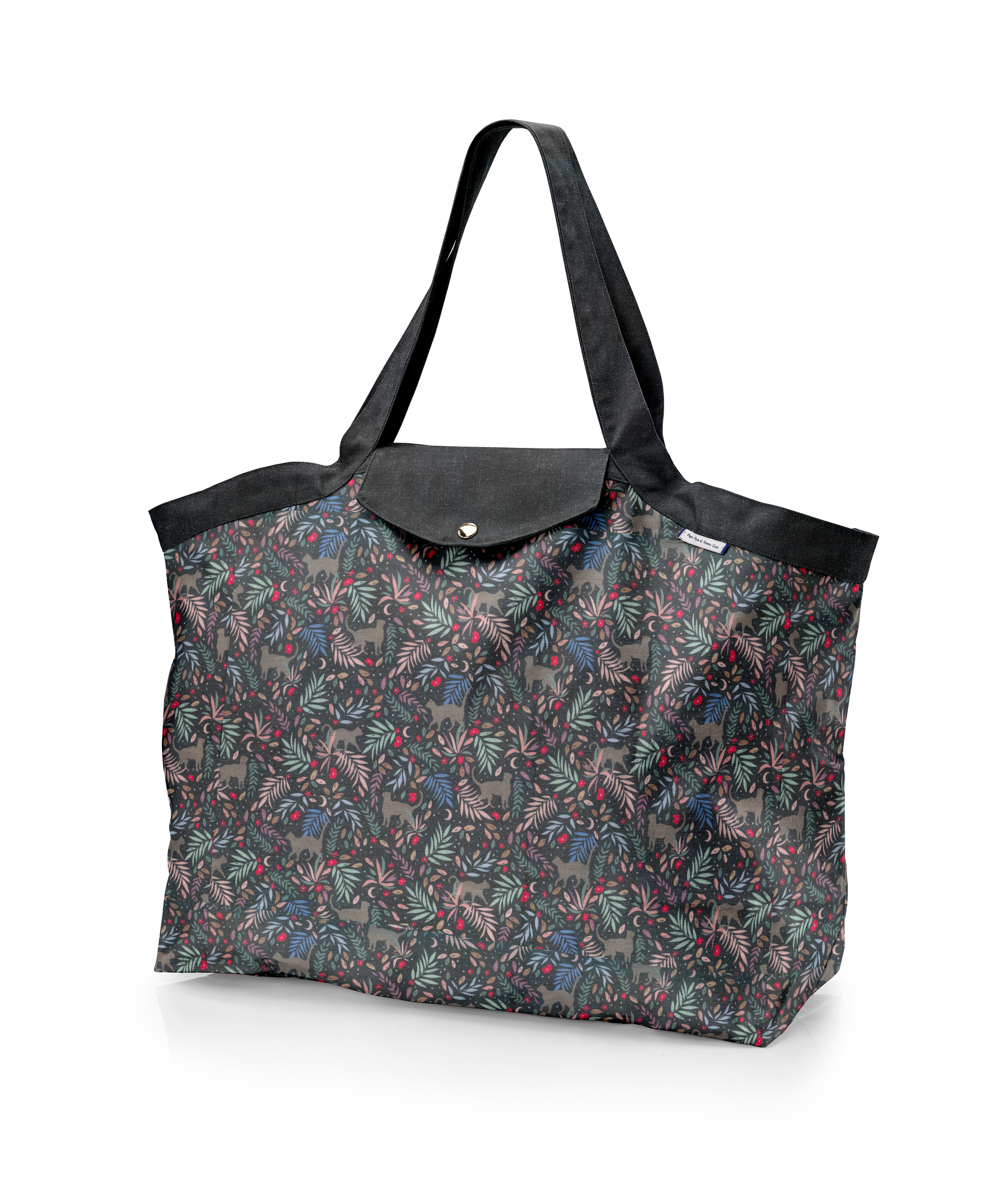Grand Sac Cabas En Tissu Nuit Féline