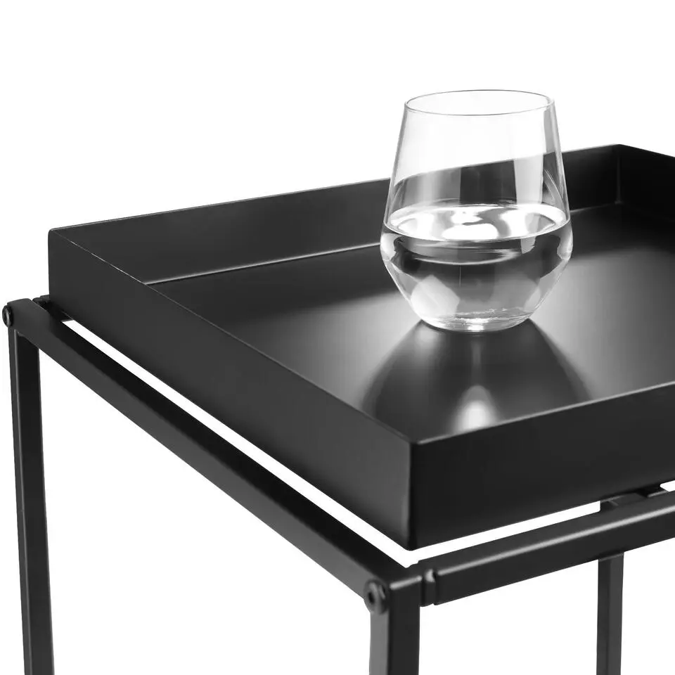 tectake Bijzettafel Cambridge 40x40x44cm, Zwart