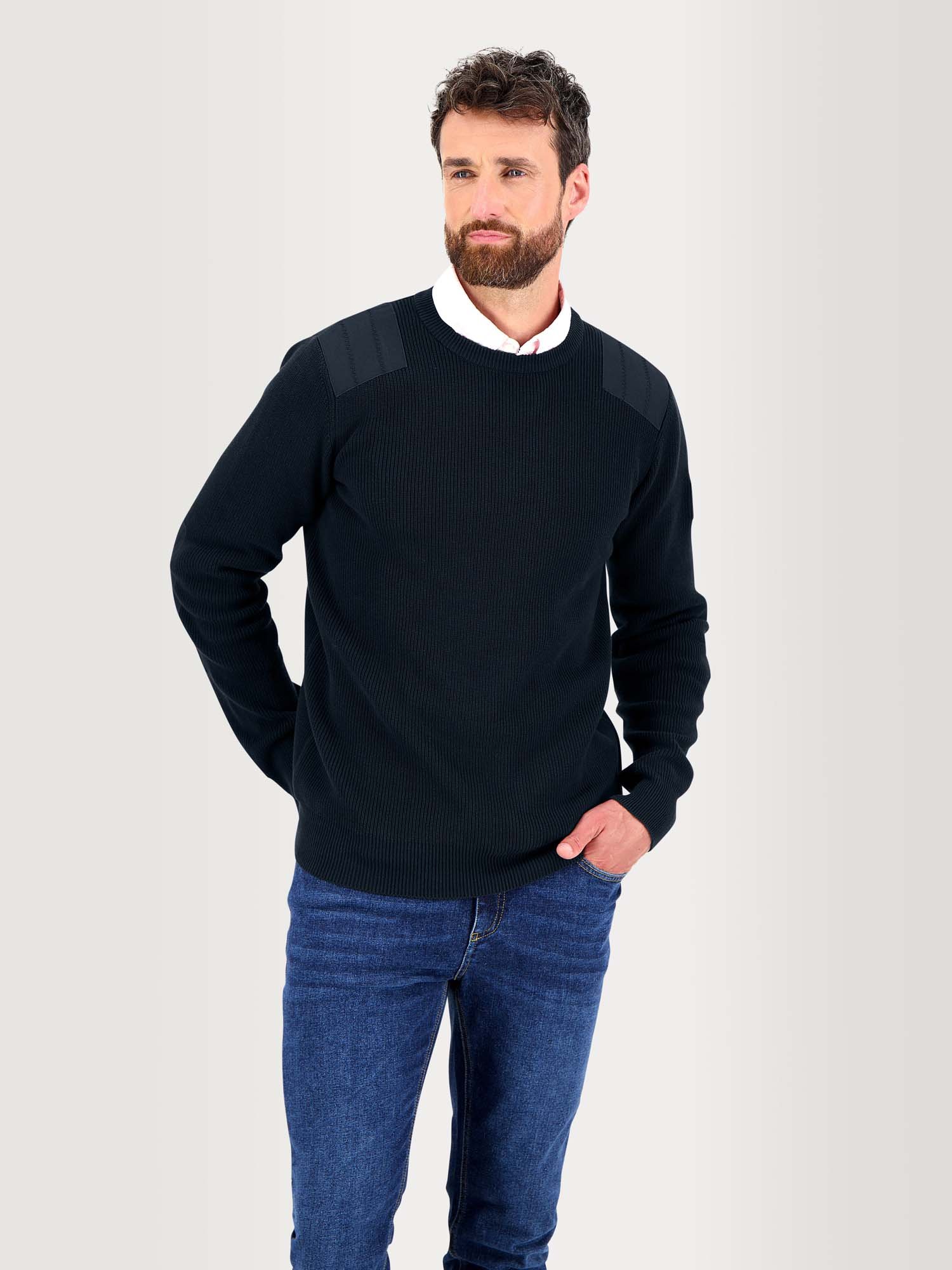 Pull Homme Col Rond Coton Biologique Marine