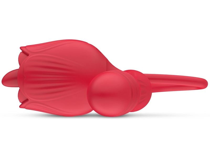 Teazers Rose Vibrator mit Stossdildo Rot Rose Vibrator wasserfest für vielseitige Nutzung