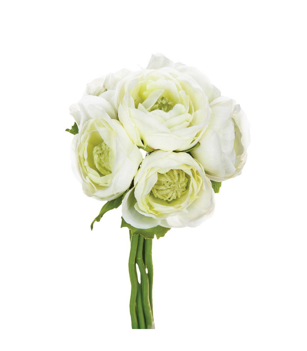 Bouquet de fleurs artificielles 6 renoncules d. 12 x h. 25 cm