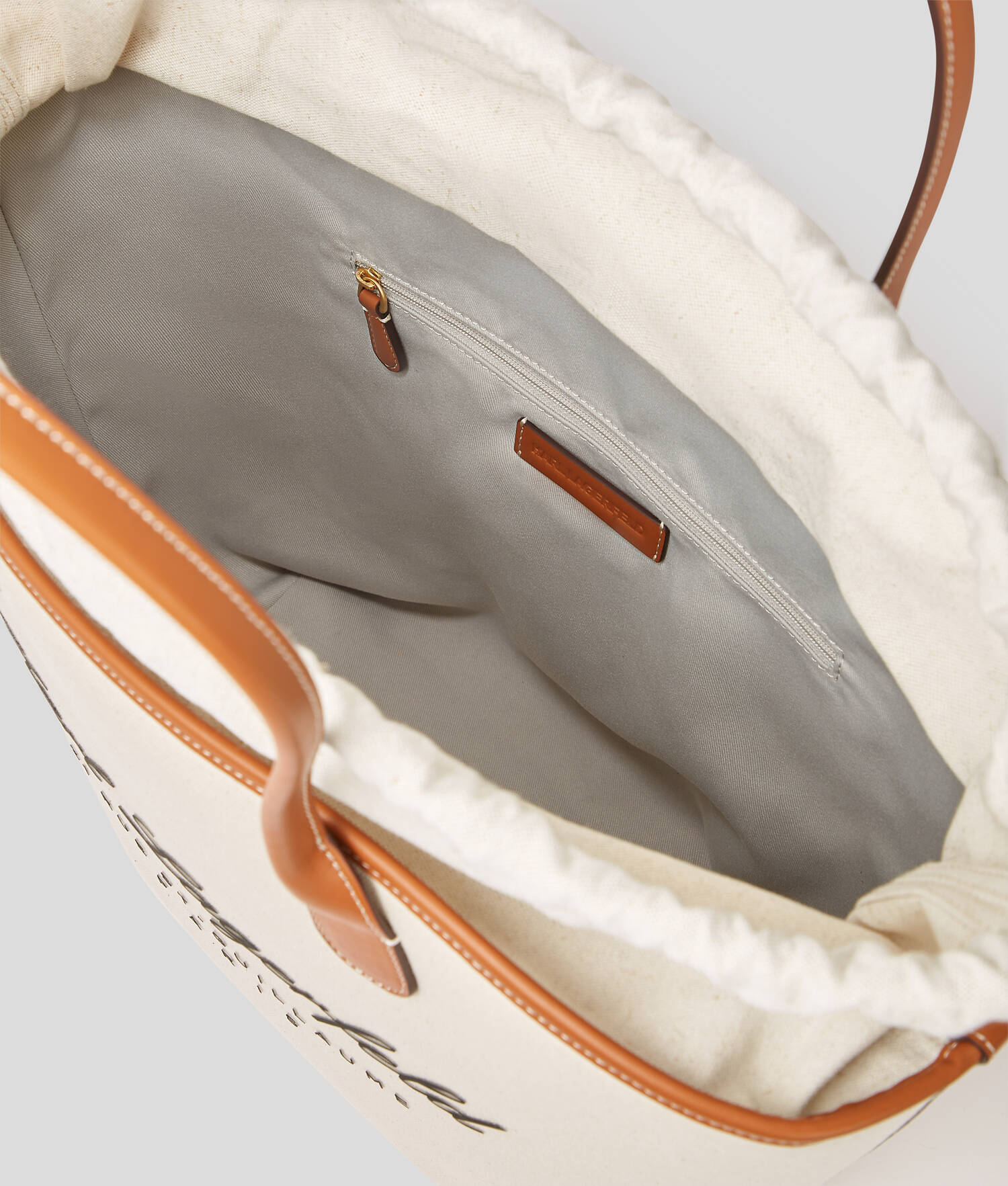 SAC CABAS EN TOILE HOTEL KARL DE TAILLE MOYENNE - Toile naturelle Tan