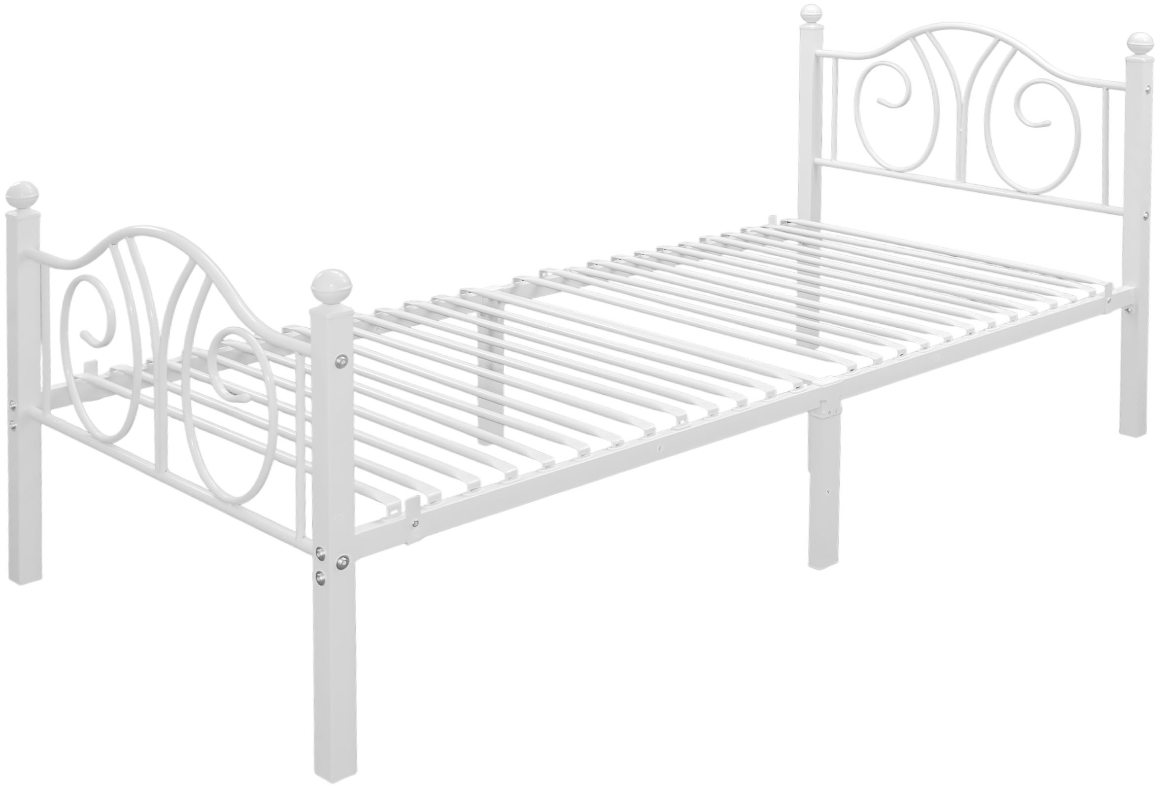 GOODproduct Metallbett »LUND Landhausbett Bett Märchenbett Prinzessinbett« Träume wie im Märchen: Dein romantisches Metallbett in 2 Breiten