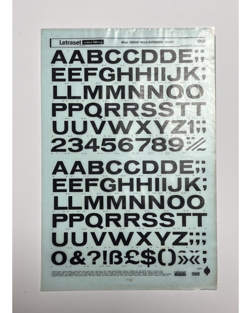 letraset-568- VENUS BOLD EXTENDED - 66pt