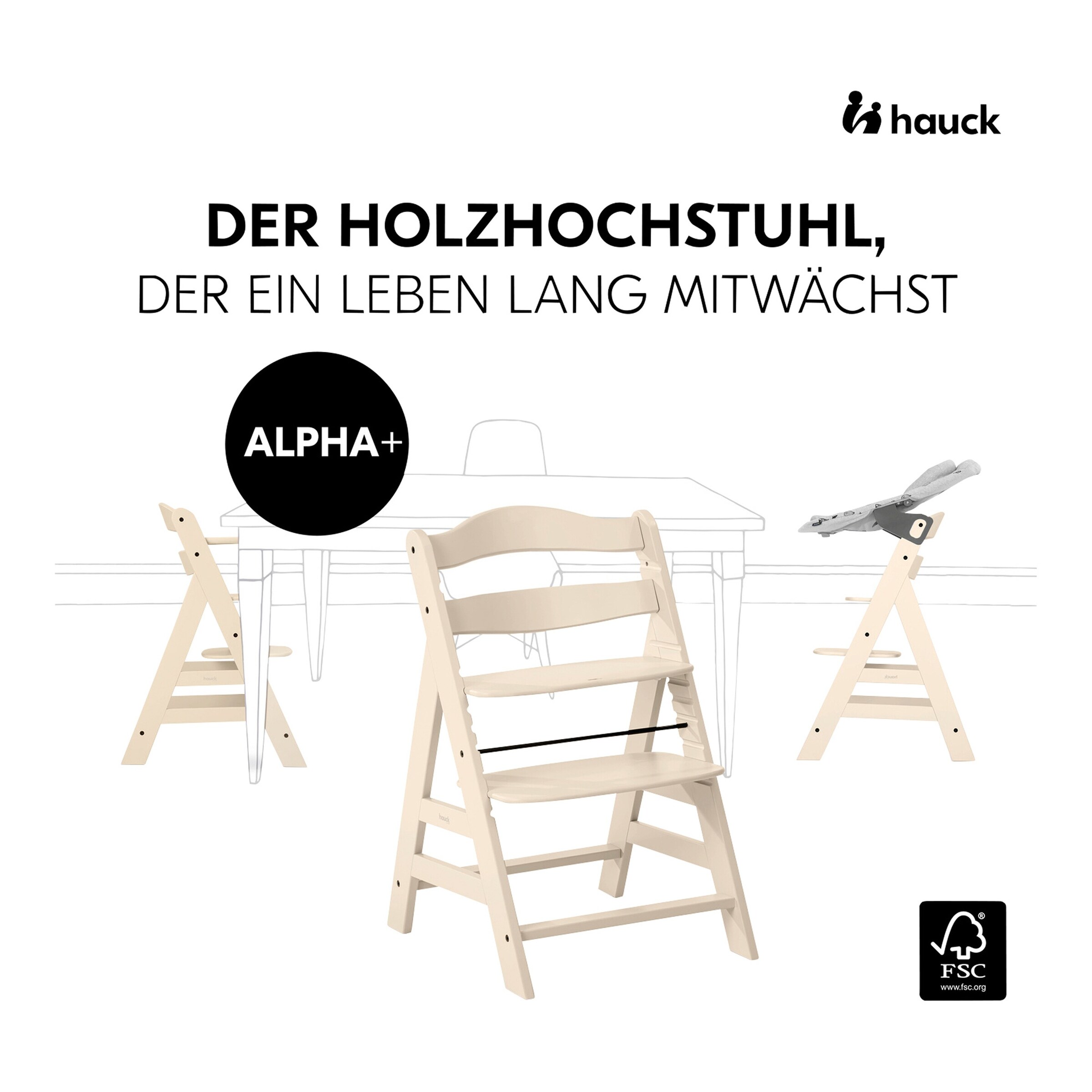 Hauck Hochstuhl Alpha + vanilla
