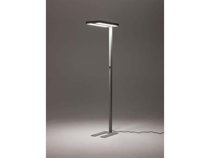 office focus Bürostehleuchte LED 80 W, Grau Dimmbare Stehleuchte für Boden- und Deckenbeleuchtung