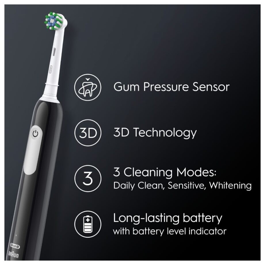Oral-B - Pro1 Sort Elektrisk Tandbørste + TC