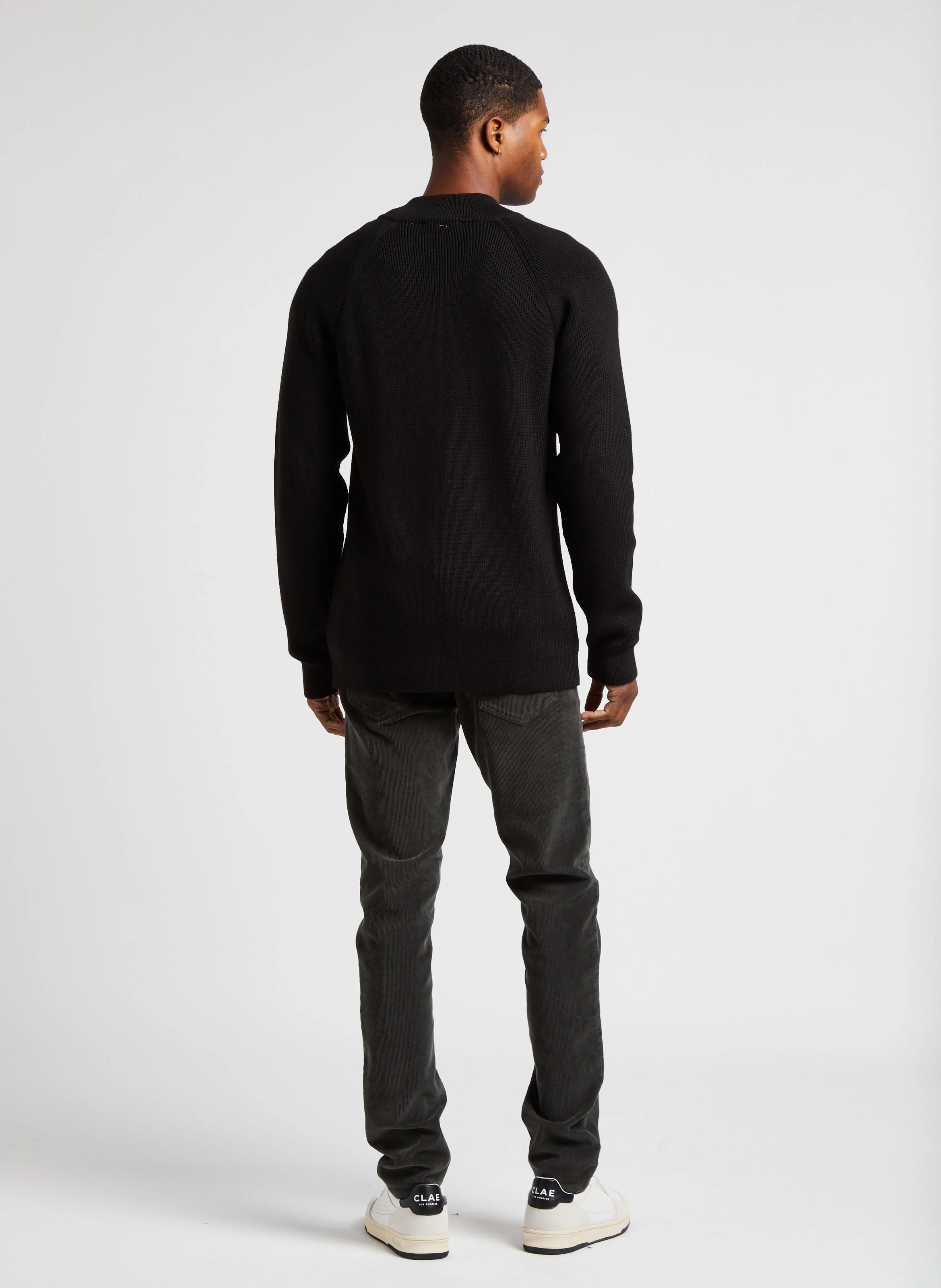 Pantalon slim velours en coton mélangé | Gris