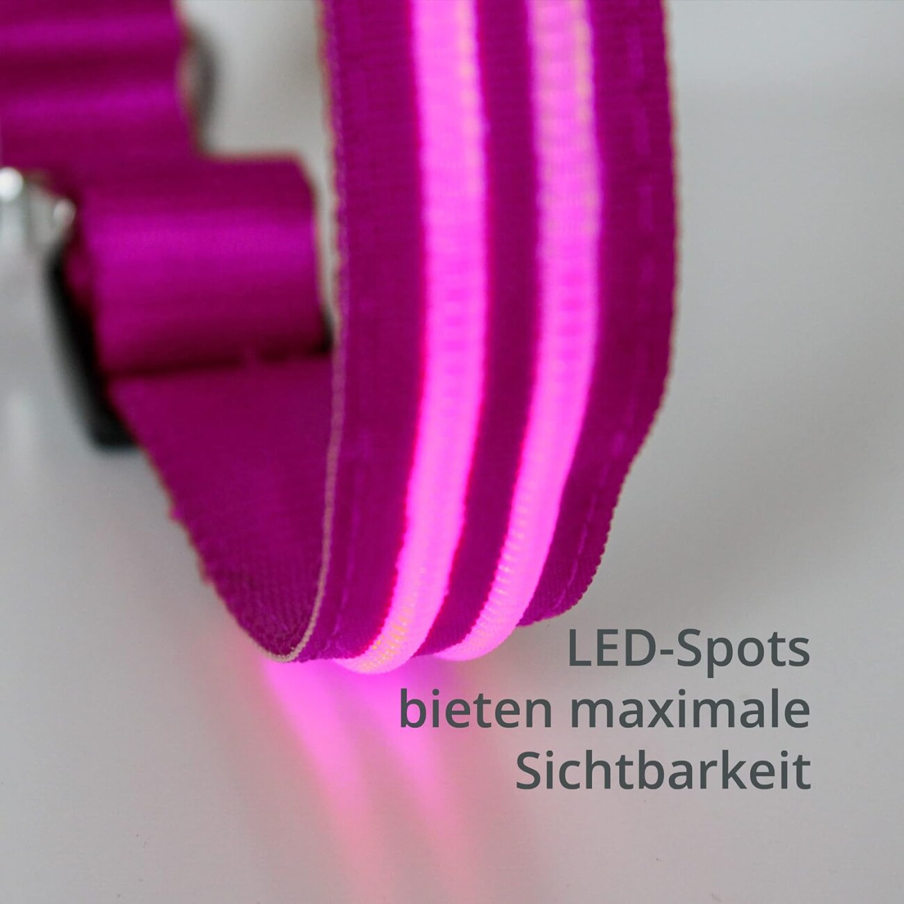 Petsation Leuchthalsband Hundehalsband pink L