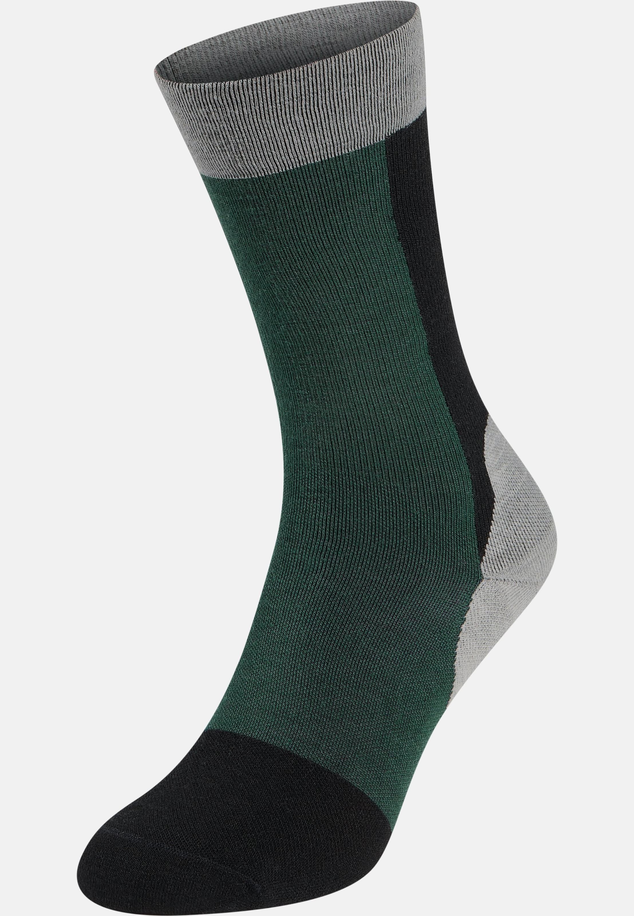 Mittellange Performance Wool Wandersocken in black - urban chic