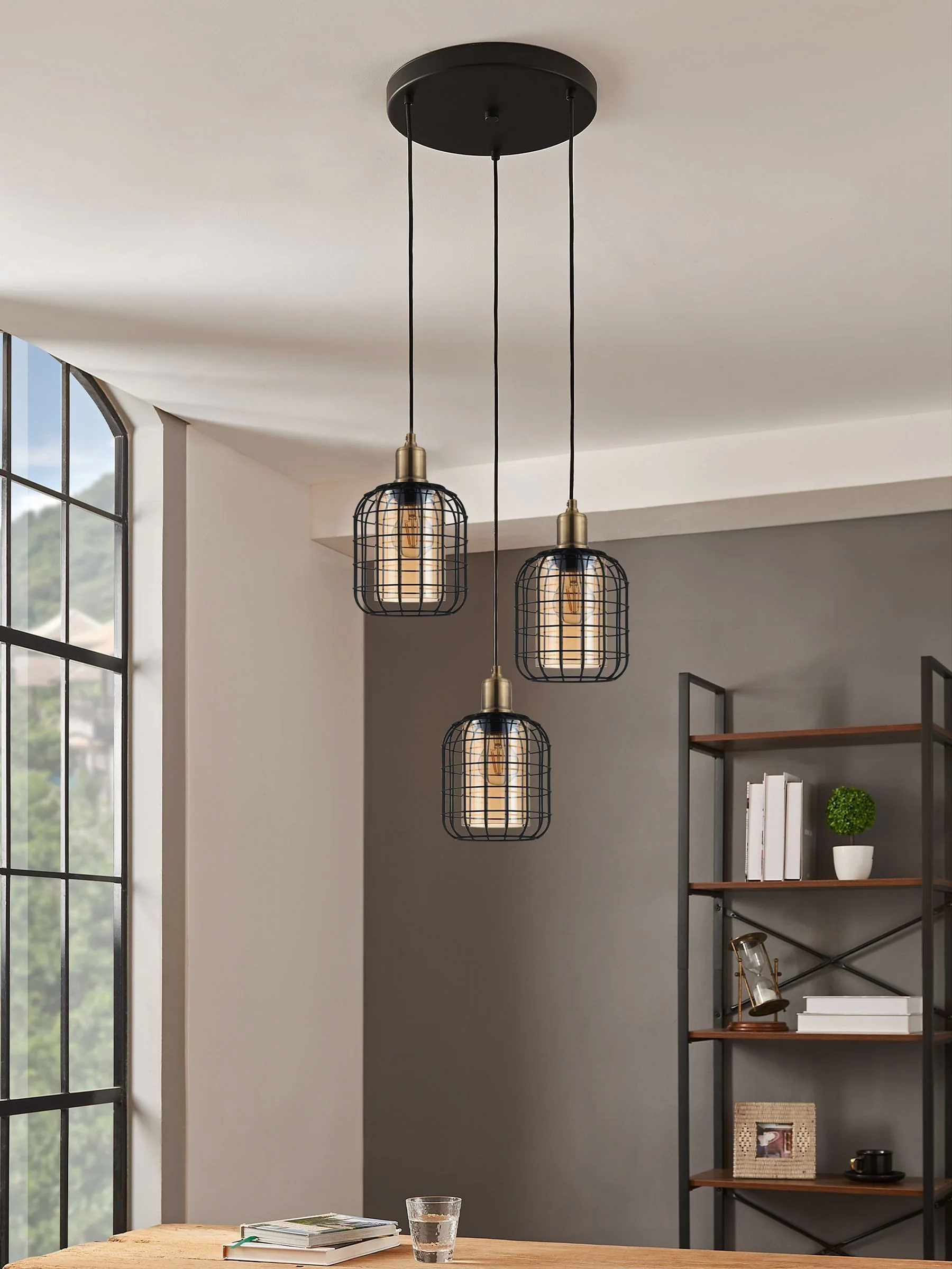 Eglo Chisle 3 plafondlamp van metaal en glas