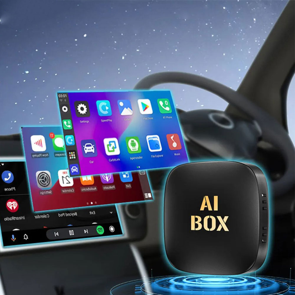 Android 13 Smart Box KFZ USB/USB-C Wireless Adapter für Apple CarPlay und Android Auto mit WiFi / GPS / BT / MicroSD-Slot - Schwarz