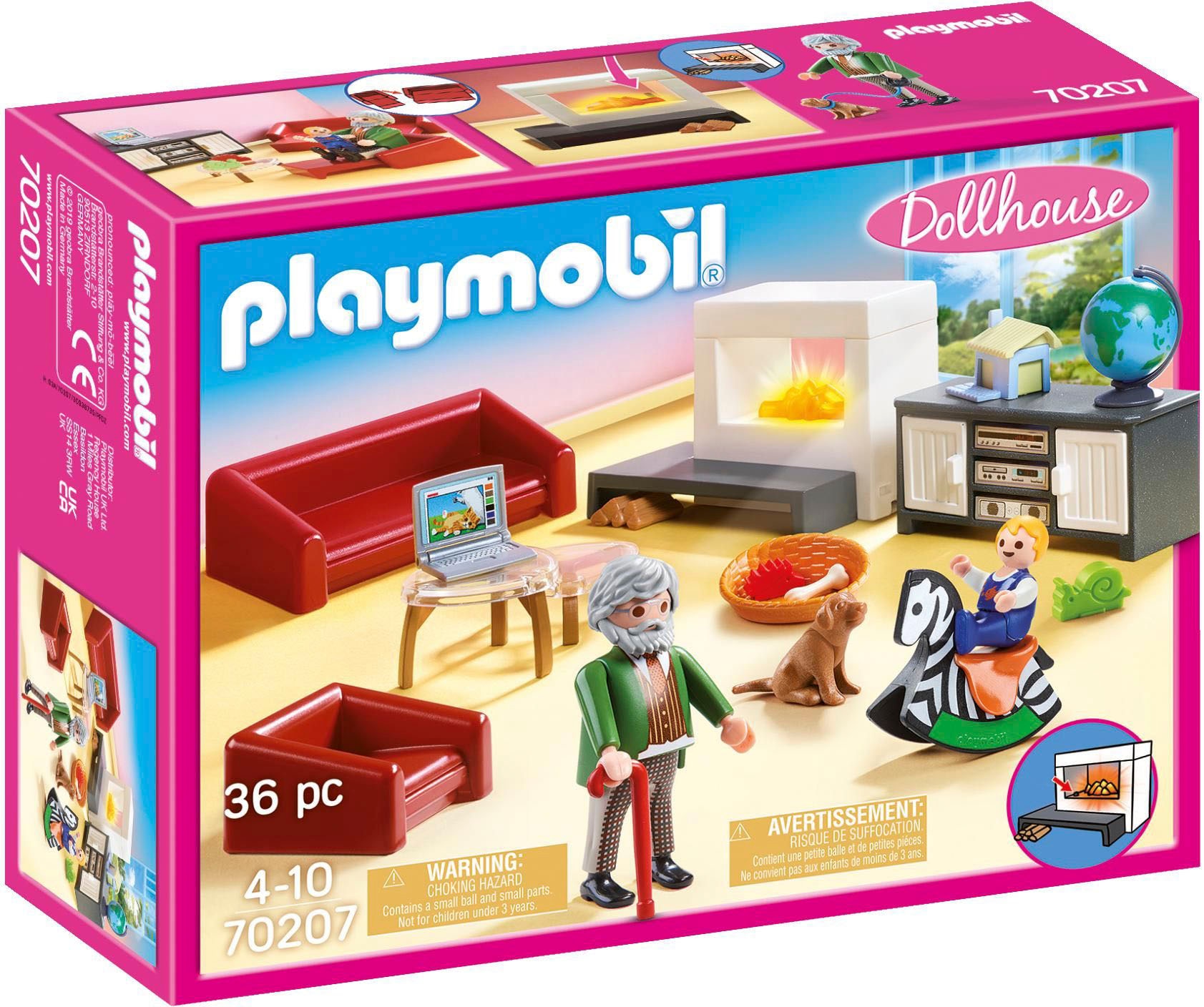 Playmobil® Konstruktions-Spielset »Gemütliches Wohnzimmer (70207), Dollhouse« Made in Germany