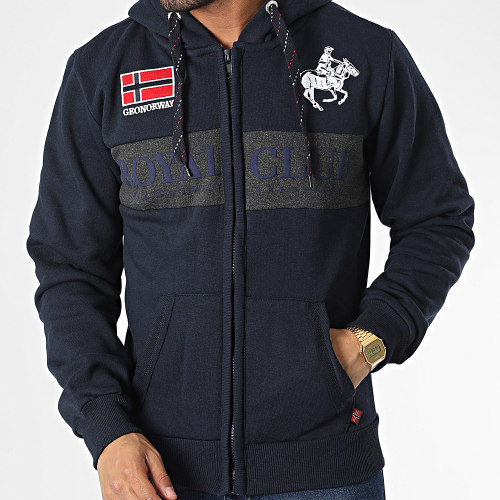 Sweat Zippé Capuche Fahorse Bleu Marine
